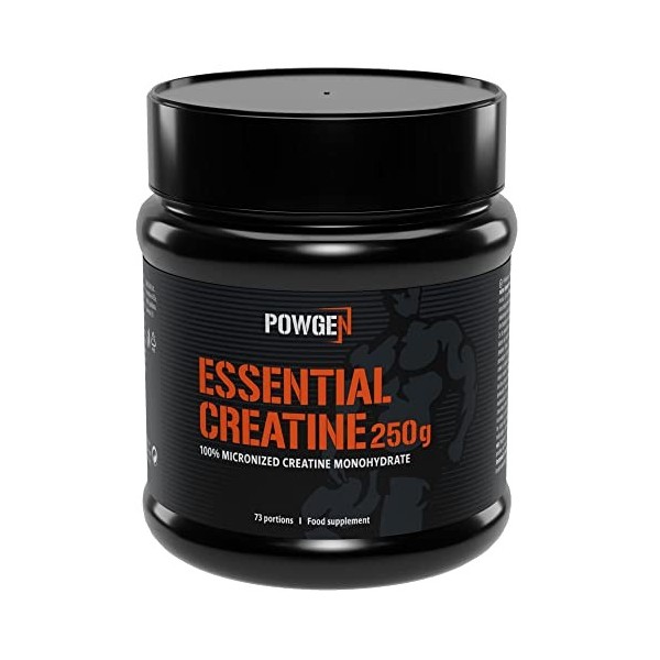 PowGen Essential Creatine - Poudre de Monohydrate Micronisée pour de Meilleures Performances et Musculation - Pour 73 jours -