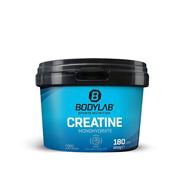 Bodylab24 Creatine Monohydrate 180 capsules, monohydrate de créatine sous forme de capsules, poudre de monohydrate de créatin