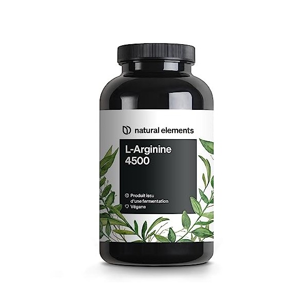 L-Arginine – 365 gélules véganes – 4 500 mg de L-arginine végétale HCL par dose journalière 3 750 mg de L-arginine pure – h