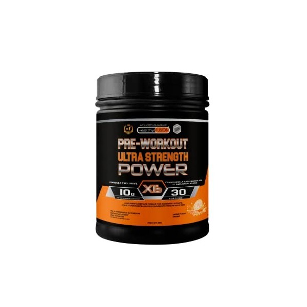 Healthy Fusion Pre-Workout avec Beta Alanine, L-Arginine AAKG, Créatine, Caféine et Taurine | Augmente le développement muscu