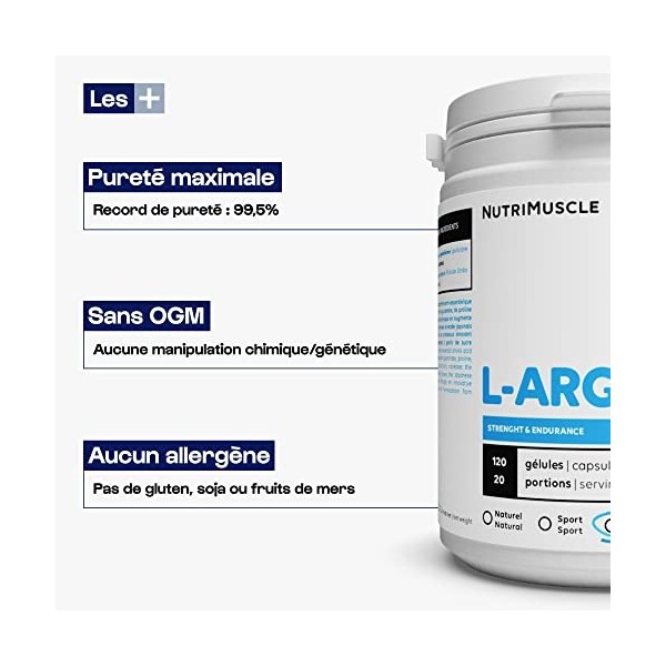 L-Arginine Extra-Pure | Arginine japonais BioKyowa • Pre workout • Sans OGM • Pour la congestion, la force, et lendurance • 