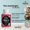 Maca Complex 5000mg - Énergie Booster, Circulation, Endurance, avec L-Arginine + Vitamines B6, B12 + OPC + Zinc -120 Vegan Ca