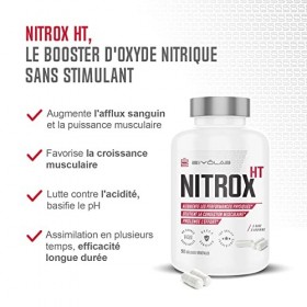 NITROX HT | L-Arginine + Arginine AAKG + Betterave + Ginseng | 3 Sources d’Oxyde Nitrique pour Congestion Optimale | Effet Va
