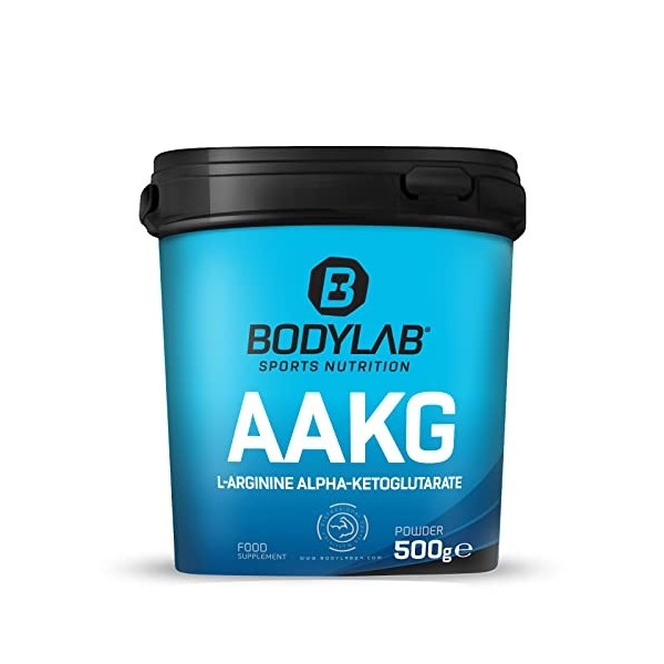 Bodylab24 AAKG Arginine-Alpha-Ketoglutarate 500g de poudre dans un rapport 2:1, supplément de pré-entraînement, sans goût, sa