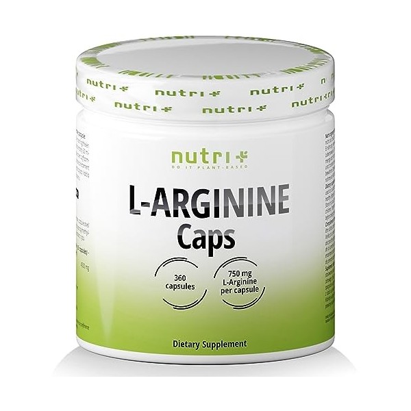 Arginine Base gélules vegan hautement dosé - fermenté testé en laboratoire - 4500mg 100% pure L-Arginine végétale pour hommes