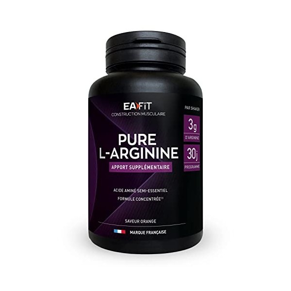 EAFIT Pure Arginine - 141 g - Orange - Apport protéique supplémentaire - Certifié Anti-Dopage