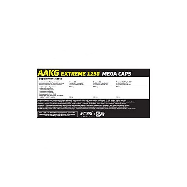 Olimp Sport Nutrition AAKG 1250 EXTREME MEGA CAPS E171 Free- 120 GÉLULES