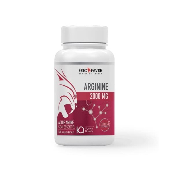 ARGININE Kyowa® 2000mg - L-ARGININE labellisée Kyowa Quality - Développement Musculaire, Entraînements Intensifs, 120 gélules