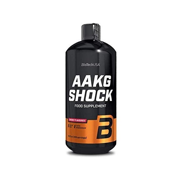 BioTechUSA AAKG Shock, Formule pre-entrainement liquide prete a boire avec de hautes doses d’arginine AKG et du magnesium ajo