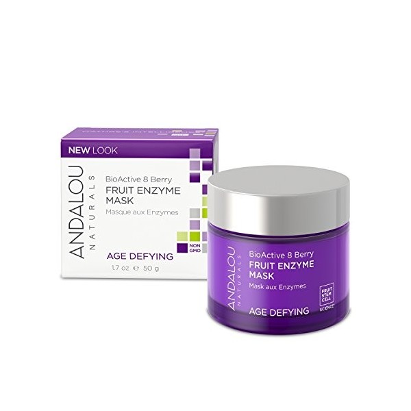 Andalou Naturals Masque aux enzymes Bioactive Berry - Anti-âge - Pour peaux sèches, sensibles, âgées - 50&nbsp;ml
