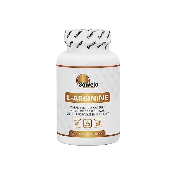 SOWELO L-ARGININE naturelle 120 capsules Végétalien, LIBIDO, pompe musculaire, régénération musculaire