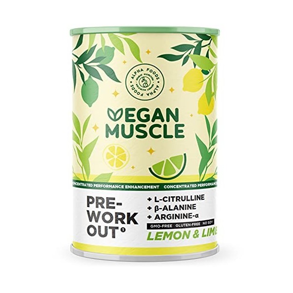 Vegan Muscle® - Booster de performance de pré-entraînement - Booster dénergie végétalien avec L-Citrulline, Beta-Alanine, Ar