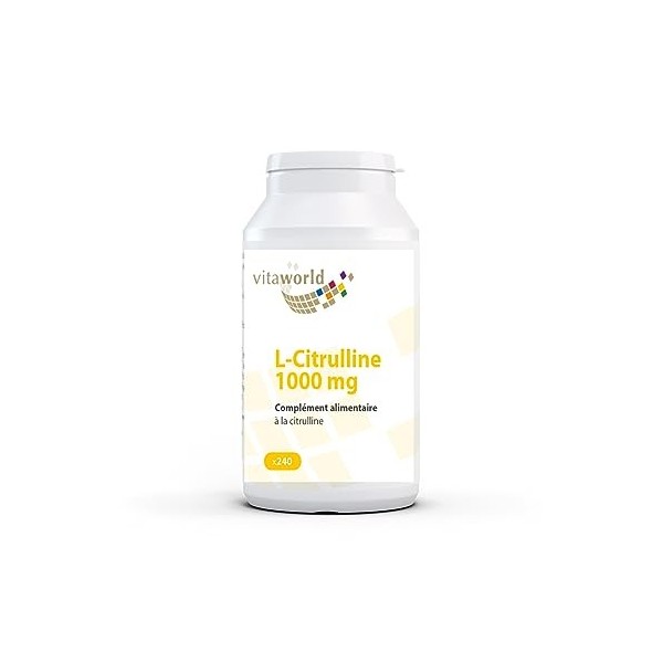 Vita World L-Citrulline 1000 mg Hautement Dosé 240 Comprimés Végétarien comprimé biodisponibilité élevée