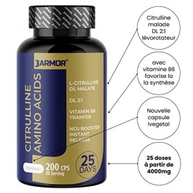 Citrulline Malate + Vitamine B6 • L-citrulline • Citruline Amino Acids • Pre Workout Nitric Oxide • Pré-entraînement • J.Armo