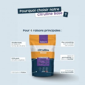 Citrulline Base • Qualité maximale : 100% pure & sans malate • 300 g - 100 doses • Congestion & Booster • Testée en labo indé