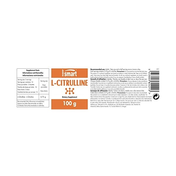 L-Citrulline en Poudre - Pre-Workout - Vasodilatateur - Contribue à une Synthèse Musculaire Optimale - Aide à Limiter les cra