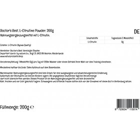 Doctors Best L-Citrulline, 200g poudre Végétalienne, Acide Aminé, Testé en Laboratoire, Sans Gluten, Sans Soja, Végétarien