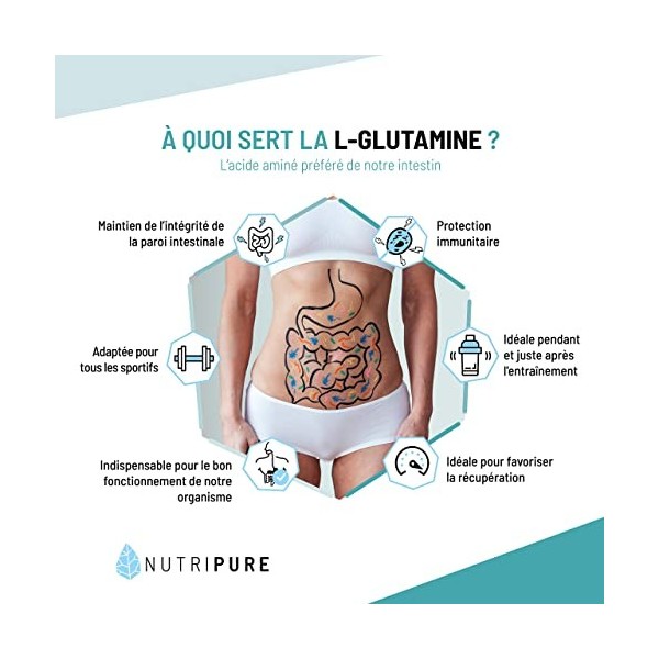 L-Glutamine Kyowa® végétale 100% pure • L-Glutamine en poudre • Complément Alimentaire • Acide Aminé • Récupération après lE