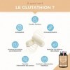 Glutathion - Réduit à 98% - Formule avec Précurseurs dont NAC + Vitamine C - Renforce lImmunité, Antioxydant - Anti-âge, Pea