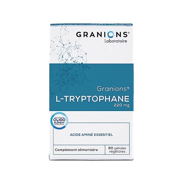 L-Tryptophane GRANIONS | Complement alimentaire serotonine | L-Tryptophane 220mg avec Vitamine B6 + Magnésium | Régulation de