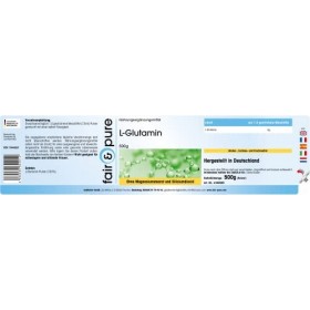 Fair & Pure® - L-Glutamine 500 g en poudre - 100% pure sans additifs - Vegan - Acide aminé protéinogène