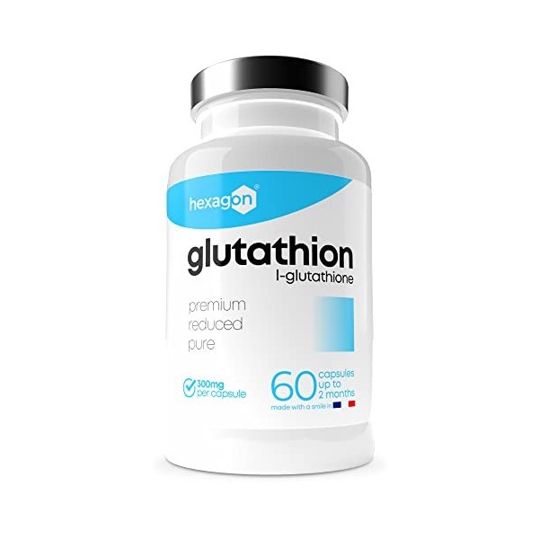 L-Glutathion 300mg - +2 Mois de Cure - Antioxydant & Détoxifiant - Boost Glutathion, Peau Nette - Réduit & Disponible - 60 Gé