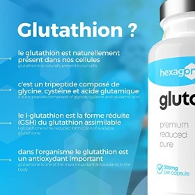 L-Glutathion 300mg - +2 Mois de Cure - Antioxydant & Détoxifiant - Boost Glutathion, Peau Nette - Réduit & Disponible - 60 Gé