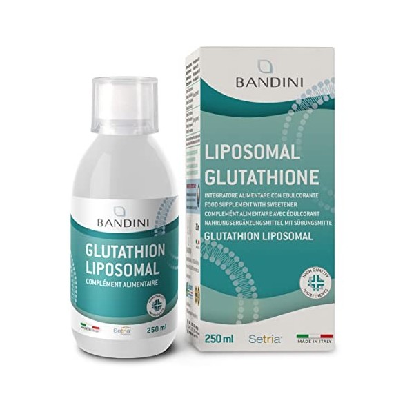 Bandini® Glutathion Liposomal Liquide 250 ml - Forme Active L-Glutathion Réductase GSH - Puissant Antioxydant pour une Prot