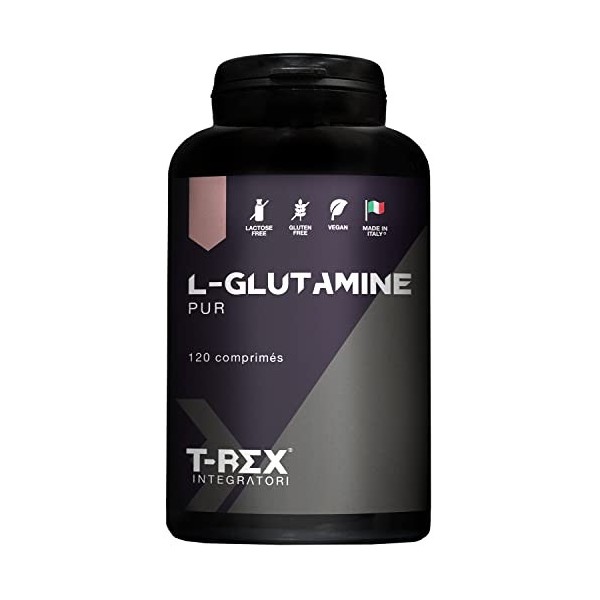 L-Glutamine Pure 120 comprimés - Réduit la Fatigue après lEntraînement - T-Rex Integratori