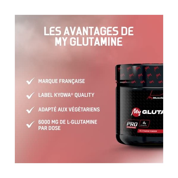 MyMUSCLE - My Glutamine - L-Glutamine en Poudre Label Kyowa® Quality - Saveur Neutre 250g - 41 Portions