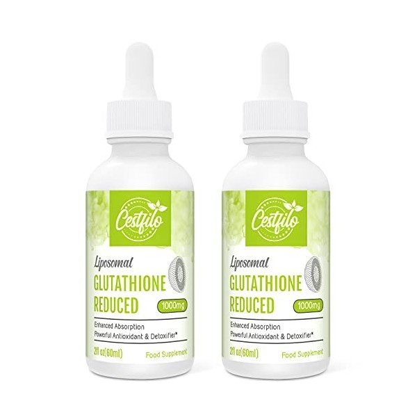 Liposomal Glutathion Liquide 1000 mg, absorption la plus élevée, forme active liquide de L-glutathion GSH , puissant antioxy