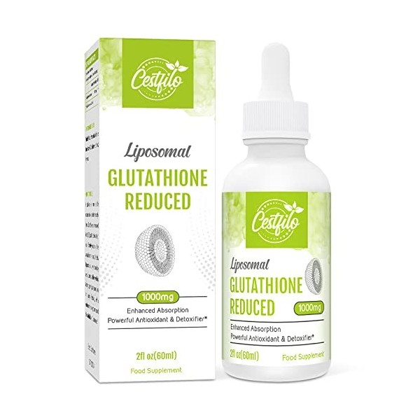 Liposomal Glutathion Liquide 1000 mg, absorption la plus élevée, forme active liquide de L-glutathion GSH , puissant antioxy