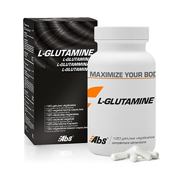 L - Glutamine - 570 mg / 120 gélules végétales - Pureté garantie à 99 % min - Seule forme biologiquement active de la glutami