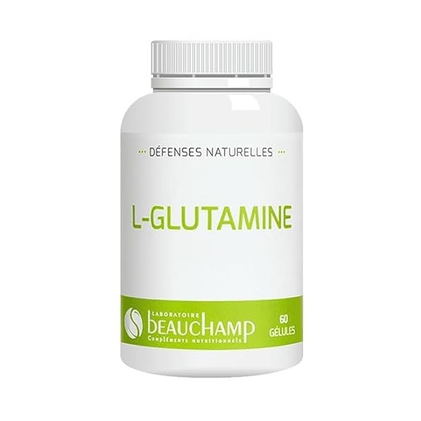 Laboratoire Beauchamp - Complément alimentaire L-GLUTAMINE - 60 gélules - Acide aminé important au corps - Maintien de la par