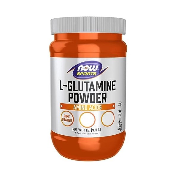 Now Foods L-Glutamine, 454g Poudre végétalienne, Acide aminé, Testé en Laboratoire, Végétarien, Sans Gluten, Sans Soja, Sans 