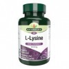 Natures Aid L-Lysine 1000 mg de, acide aminé essentiel à haute efficacité, convient aux végétaliens, 60 comprimés
