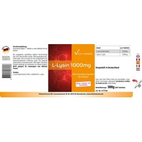 L-Lysine - hautement dosé - 1000 mg par comprimé - 240 comprimés - végan | Vitamintrend®