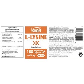 Supersmart - L-Lysine - Acides Aminés Essentiel - Contribue à la Croissance des Os et à la Formation du Collagène | Sans OGM 