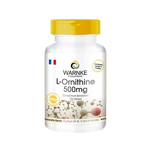 L-Ornithine Capsules - 500mg - végétalien - 100 Capsules | Warnke Vitalstoffe