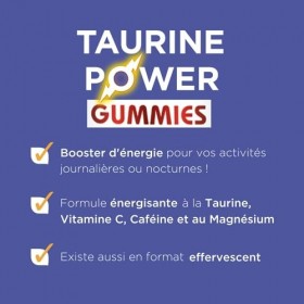 Forté Pharma - Taurine Power Gummies | Complément Alimentaire Booster dÉnergie | Caféine - Vitamine C - Vitamine B - Magnési