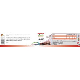 Fairvital | Taurine 250 g en poudre - Haut dosage - Avec thiamine et acide pantothénique - Pur, sans additifs - 100% végan - 