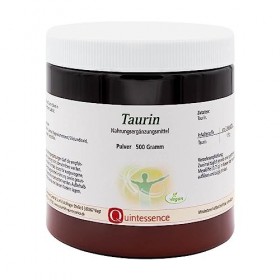 Taurine 500 g de poudre de quintessence | 100 % taurine pure | Sans additifs | Dosage facile | Végétalien | Participe à de no