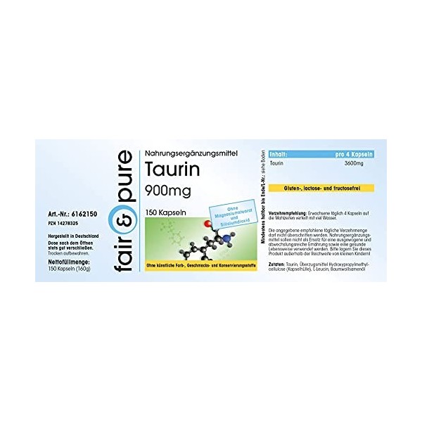 Fair & Pure® - Taurine 900mg - 150 gélules