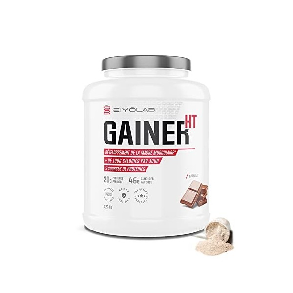 GAINER HT | Proteine Whey + Isolate + Maltodextrine | Gainer Prise de Masse Musculation | 5 Sources de Protéines + 2 Sources 