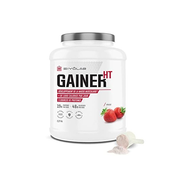 GAINER HT | Proteine Whey + Isolate + Maltodextrine | Gainer Prise de Masse Musculation | 5 Sources de Protéines + 2 Sources