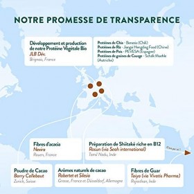 Protéine Vegan BIO - 4 Sources : Pois, Riz, Chia et Courge - Alternative à la Whey - Riche en BCAA - Mélange Onctueux sans Gr