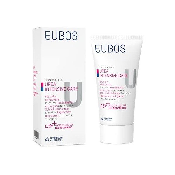 Eubos - Crème pour les mains 5 % durée - 75 ml - Pour peaux sèches - Améliore la capacité dhydratation de la peau - Crème d