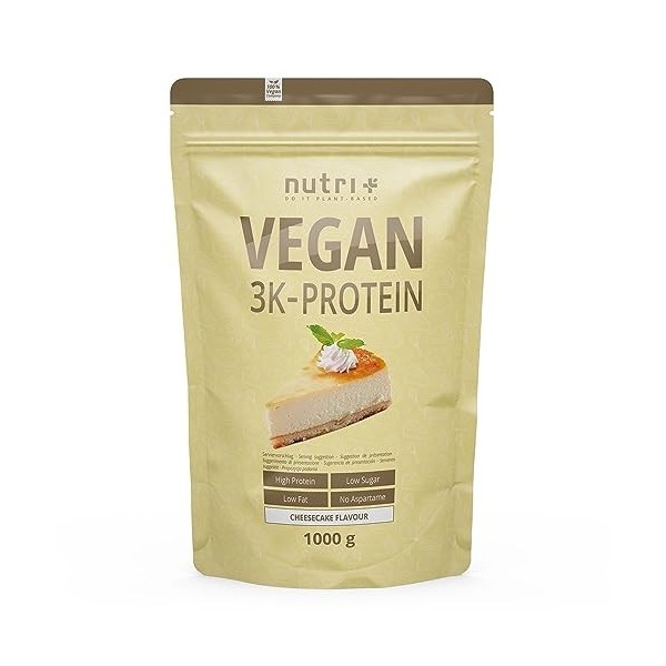 PROTEIN VEGAN Vanille Toffee 1kg - 80% de protéines végétales - 3k mélange de poudre - croissance musculaire sans lactose à f