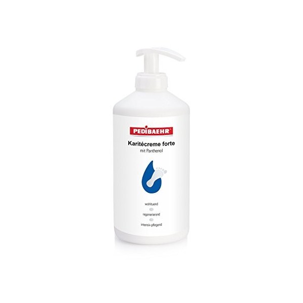 PediBaehr Karitecreme Forte Baume de soin pour les pieds avec panthénol, distributeur pompe 500 ml