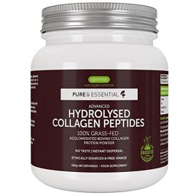 Peptides de collagène hydrolysés avancés - Poudre de protéine de collagène bovin aggloméré à 100%, certifié nourris à l’herbe